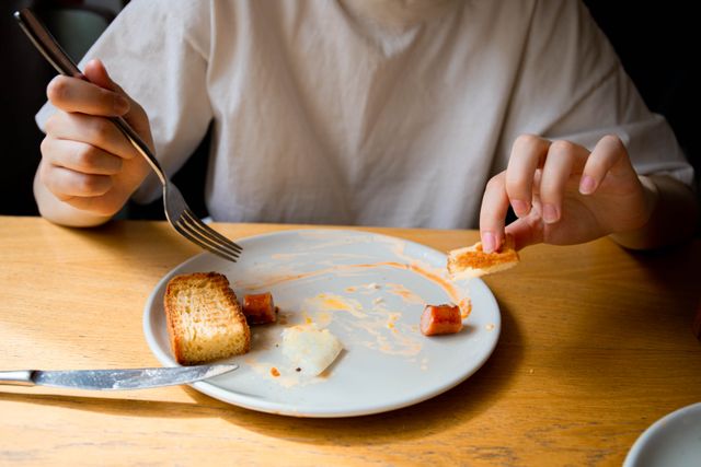 simple graphic or photo showing a plate with visibly moderate portions — nothing extreme.